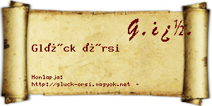 Glück Örsi névjegykártya
